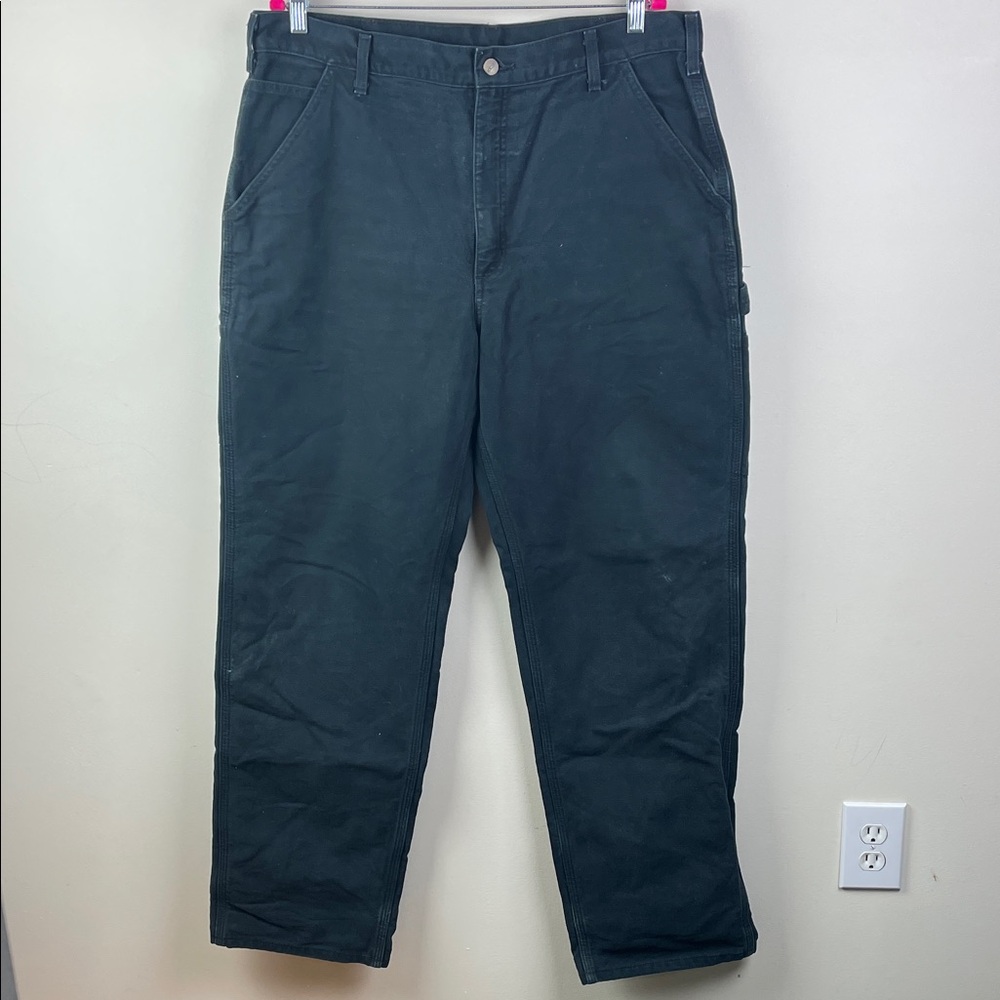 Carhartt Original Dungaree Fit Faded Black Insulated Plaid Lined 38x34